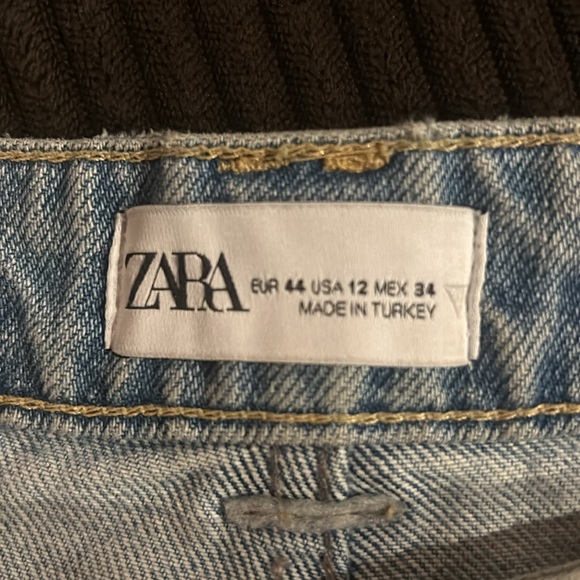 COPY - ZARA Asymmetrical Wide Leg Double Waistband Jeans Size 12 - Picture 7 of 10